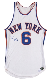 Early 1960s Tom Gola Game Used and Signed New York Knicks #6 Home Jersey (Gola LOA)